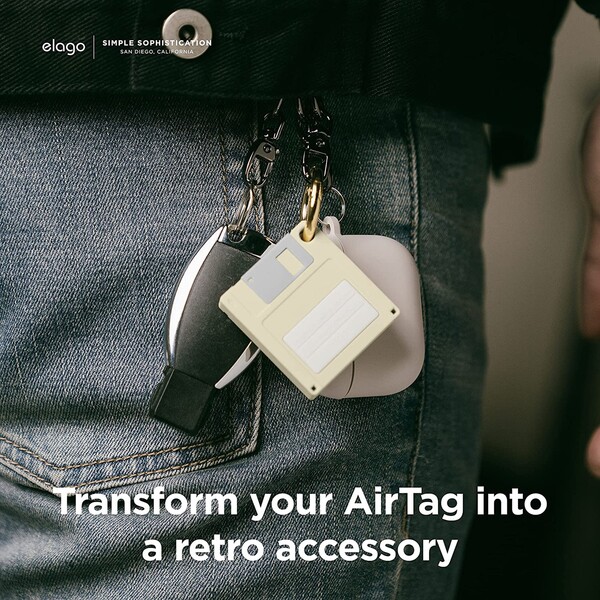 ELAGO-Floppy-Disk-pouzdro-pro-Apple-AirTag-bezove