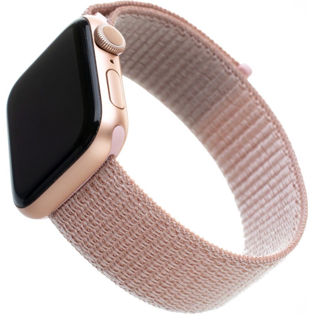 FIXED-Nylon-Strap-nylonovy-pasek-pro-Apple-Watch-38-40-41mm-ruzove-zlaty