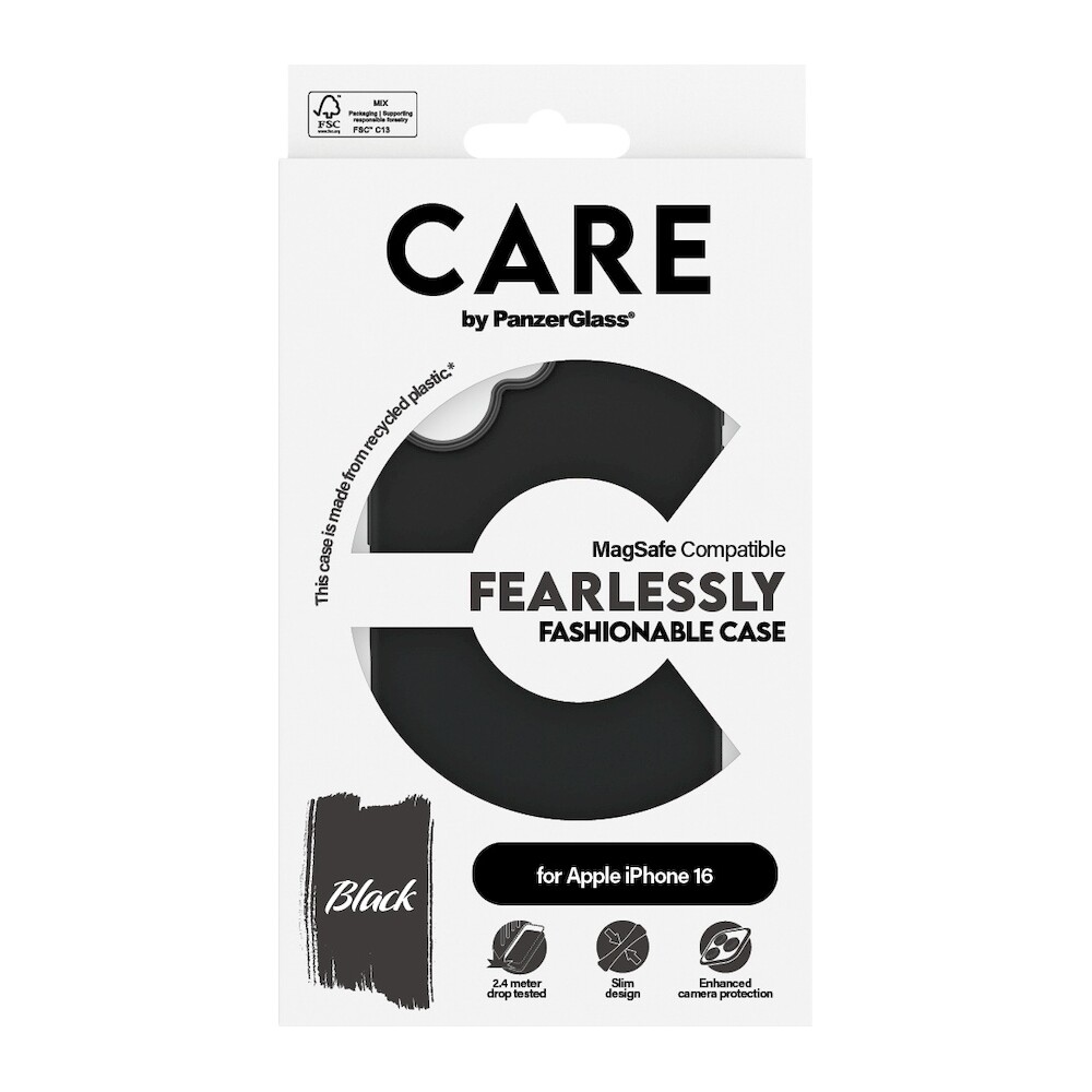 PanzerGlass-CARE-kryt-Apple-iPhone-16-MagSafe-Fearlessly-cerny