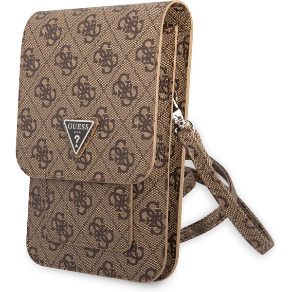 Guess-PU-4G-Triangle-Logo-Phone-Bag-hnede