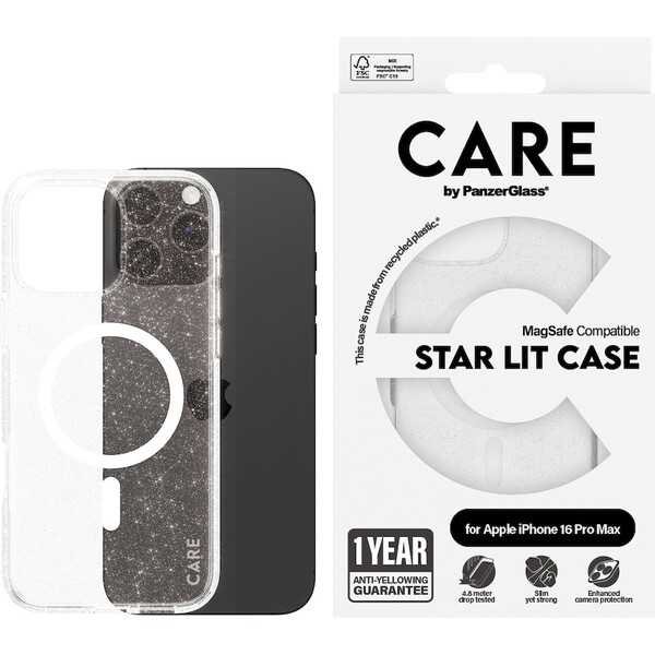 PanzerGlass-CARE-kryt-Apple-iPhone-16-Pro-Max-MagSafe-Star-Lit-trpytivy-bily