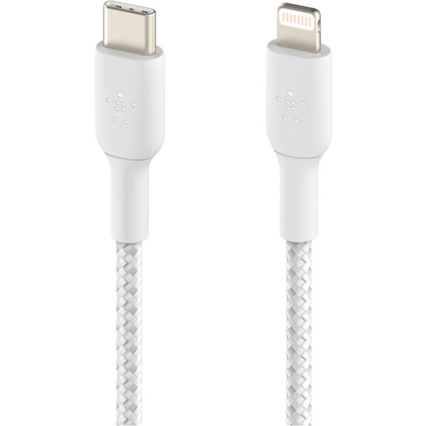 Belkin-BOOST-Charge-Braided-USB-C-Lightning-napajeci-kabel-1m-bily