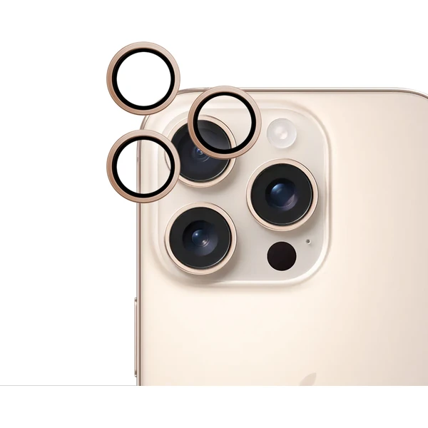 iWant ochrana čoček na kameru Apple iPhone 16 Pro/16 Pro Max pouštní titan - Ochranné folie a skla - Obrázek V9C9000K01