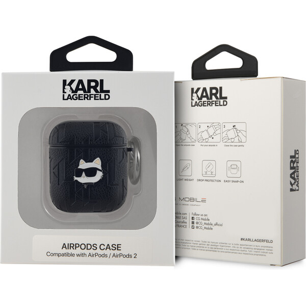 Karl-Lagerfeld-PU-Embossed-Choupette-Head-pouzdro-pro-AirPods-1-2-cerne