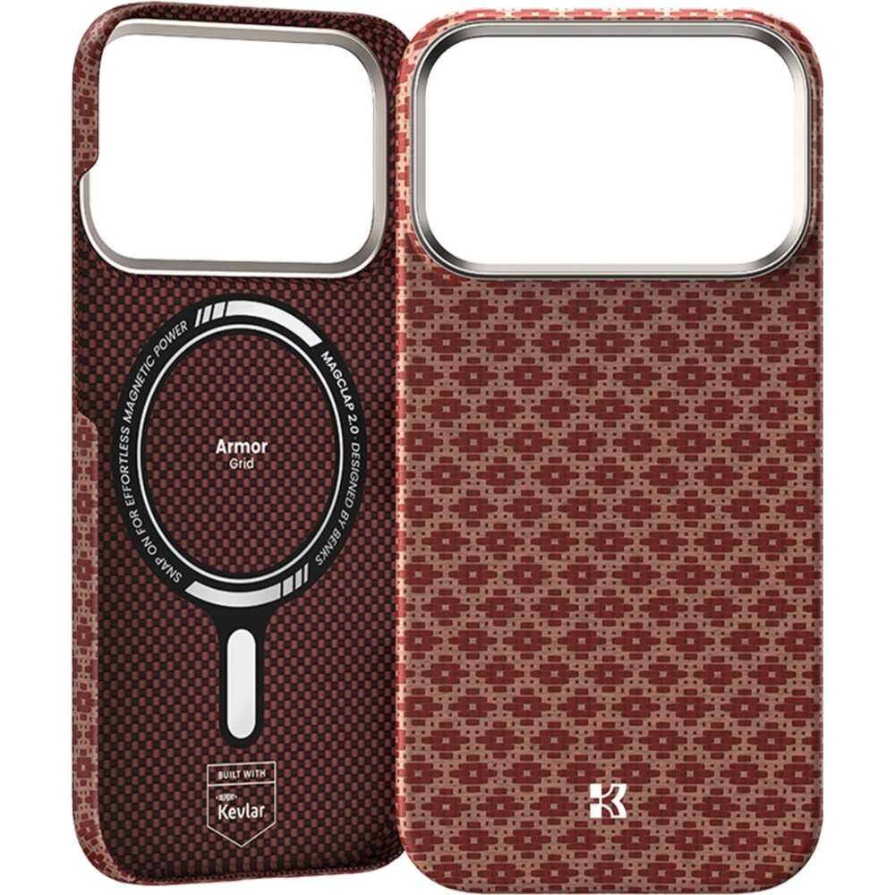 Benks-ArmorGrid-ArmorAir-Kevlar-MagSafe-kryt-iPhone-17-Pro-Terra-Orange