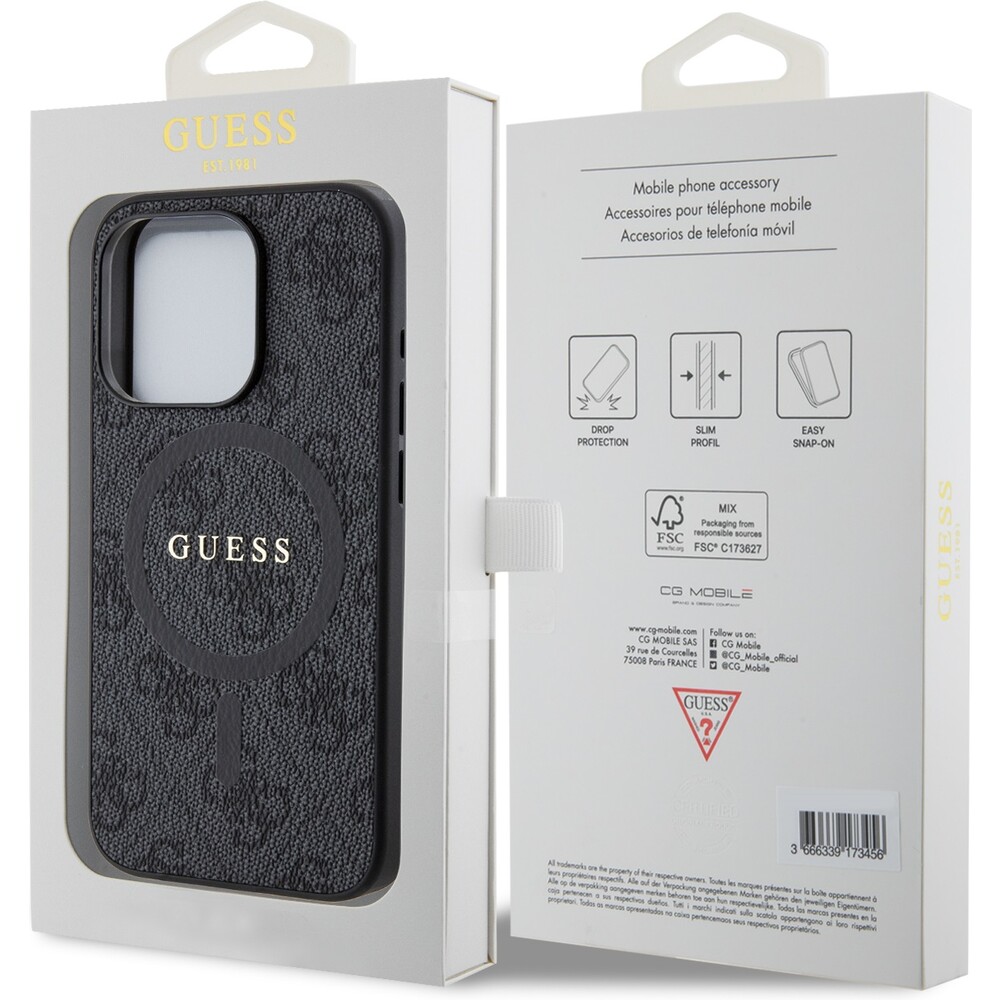 Guess-PU-Leather-4G-Colored-Ring-MagSafe-kryt-iPhone-15-Pro-cerny