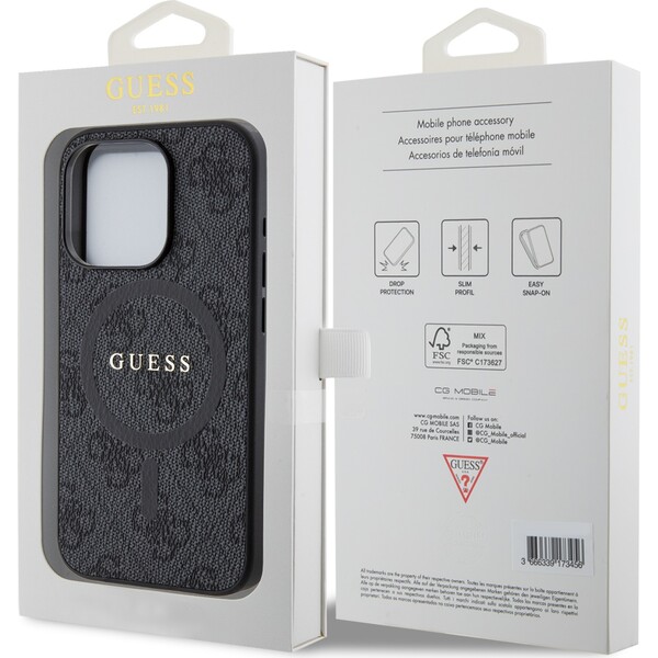 Guess-PU-Leather-4G-Colored-Ring-MagSafe-kryt-iPhone-15-Pro-cerny