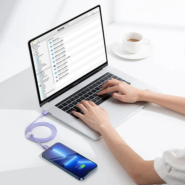 Baseus Crystal Shine Series kabel USB-C/Lightning (20W) 1,2m fialový - Kabely - Obrázek VJRL100501