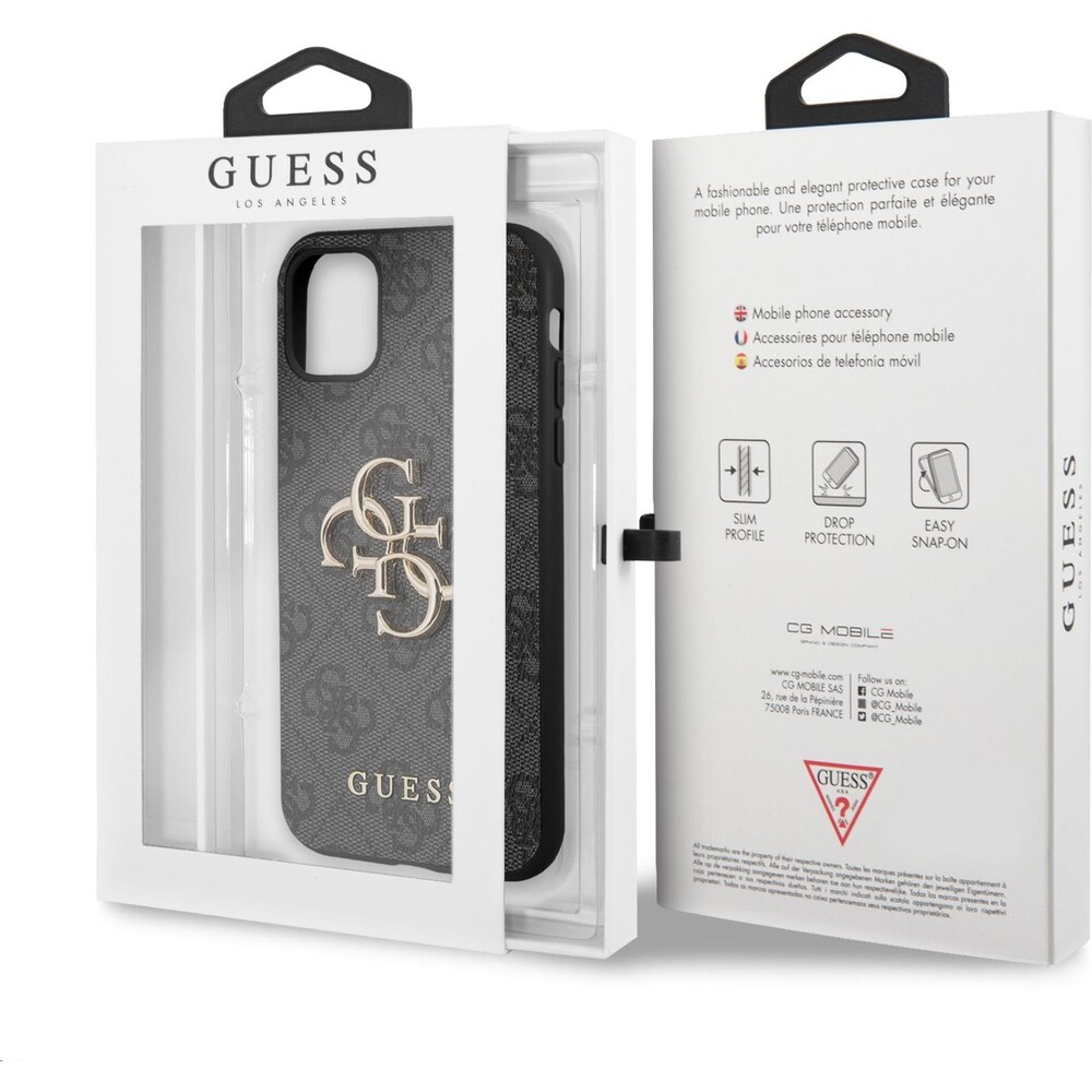 Guess-PU-4G-Metal-Logo-kryt-iPhone-11-sedy