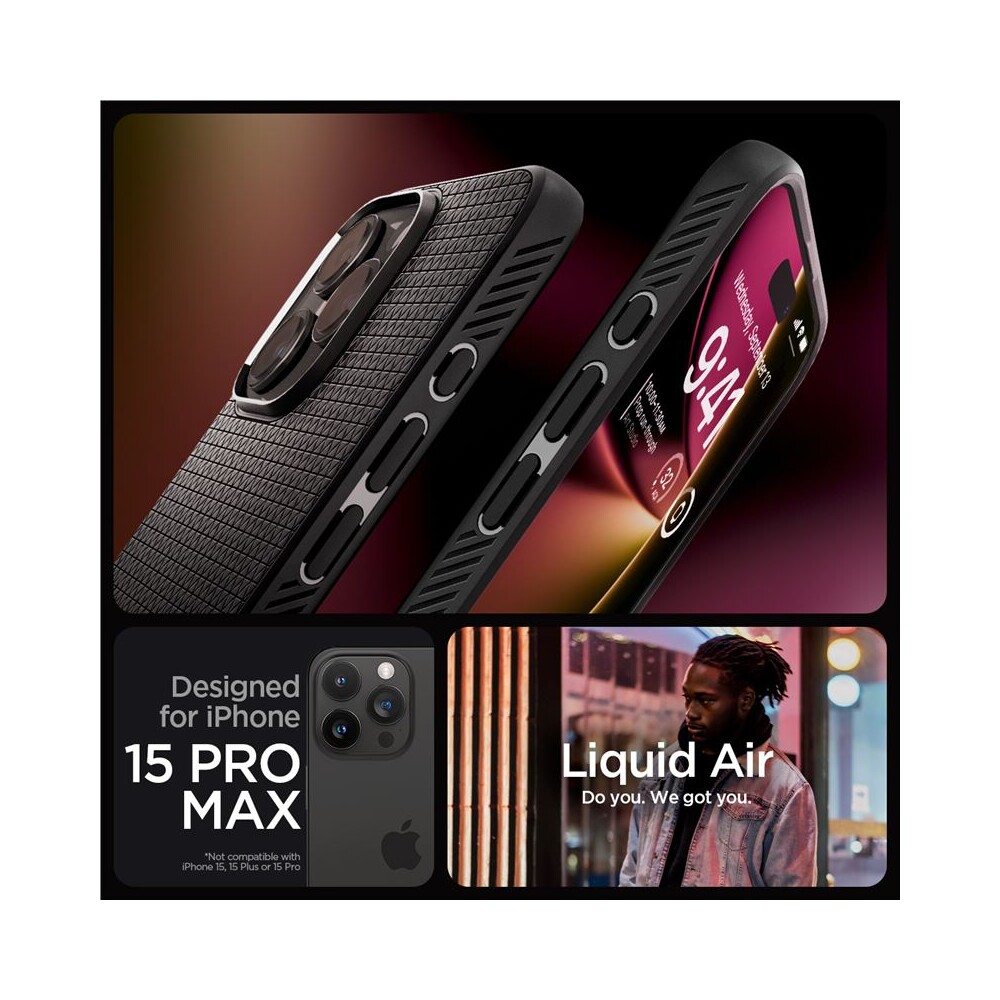 Spigen-Liquid-Air-kryt-iPhone-15-Pro-Max-matne-cerny