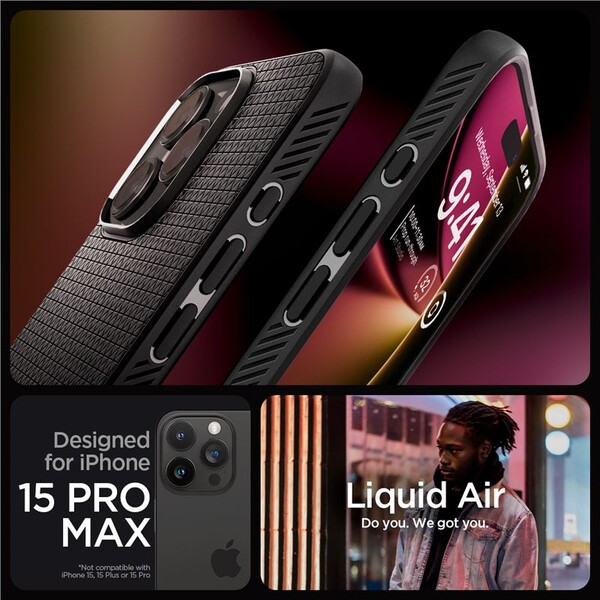 Spigen-Liquid-Air-kryt-iPhone-15-Pro-Max-matne-cerny
