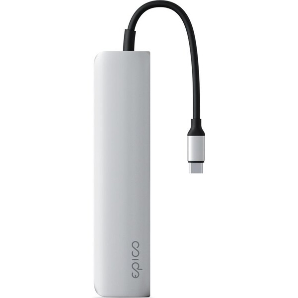 Epico-6v1-hlinikovy-hub-8K-s-USB-C-hvezdne-stribrny