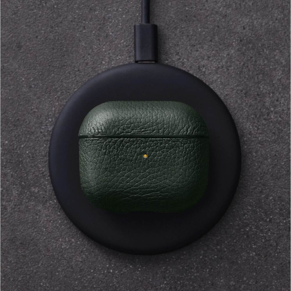 Woolnut-kozene-pouzdro-pro-AirPods-3-generace-tmave-zelene