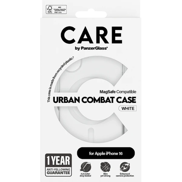 PanzerGlass® CARE kryt Apple iPhone 16 MagSafe Urban Combat čirý/bílý - Pouzdra - Obrázek W108000P01