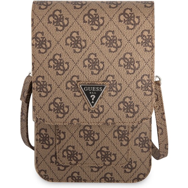 Guess-PU-4G-Triangle-Logo-Phone-Bag-hnede