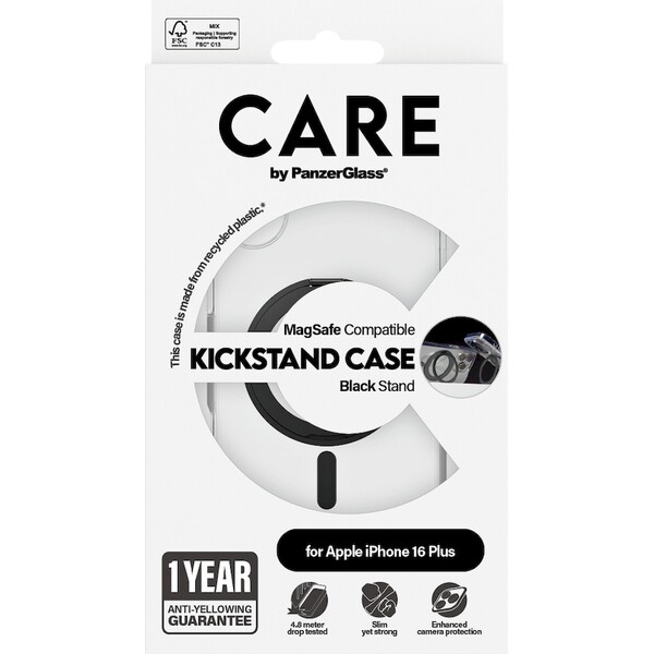 PanzerGlass-CARE-kryt-Apple-iPhone-16-Plus-MagSafe-KickStand-ciry-cerny
