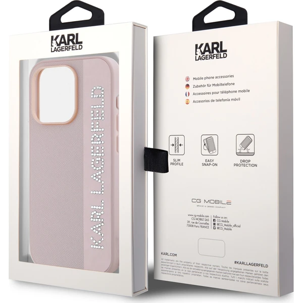 Karl-Lagerfeld-PU-Saffiano-Rhinestone-Charm-zadni-kryt-iPhone-15-Pro-Max-ruzovy