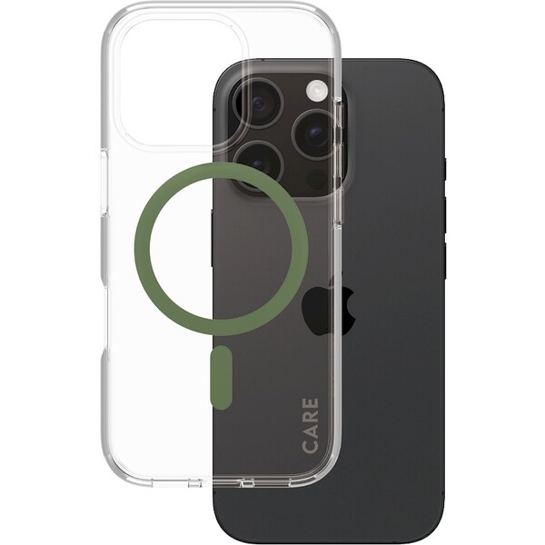 PanzerGlass-CARE-kryt-Apple-iPhone-16-Pro-MagSafe-Urban-Combat-ciry-zeleny