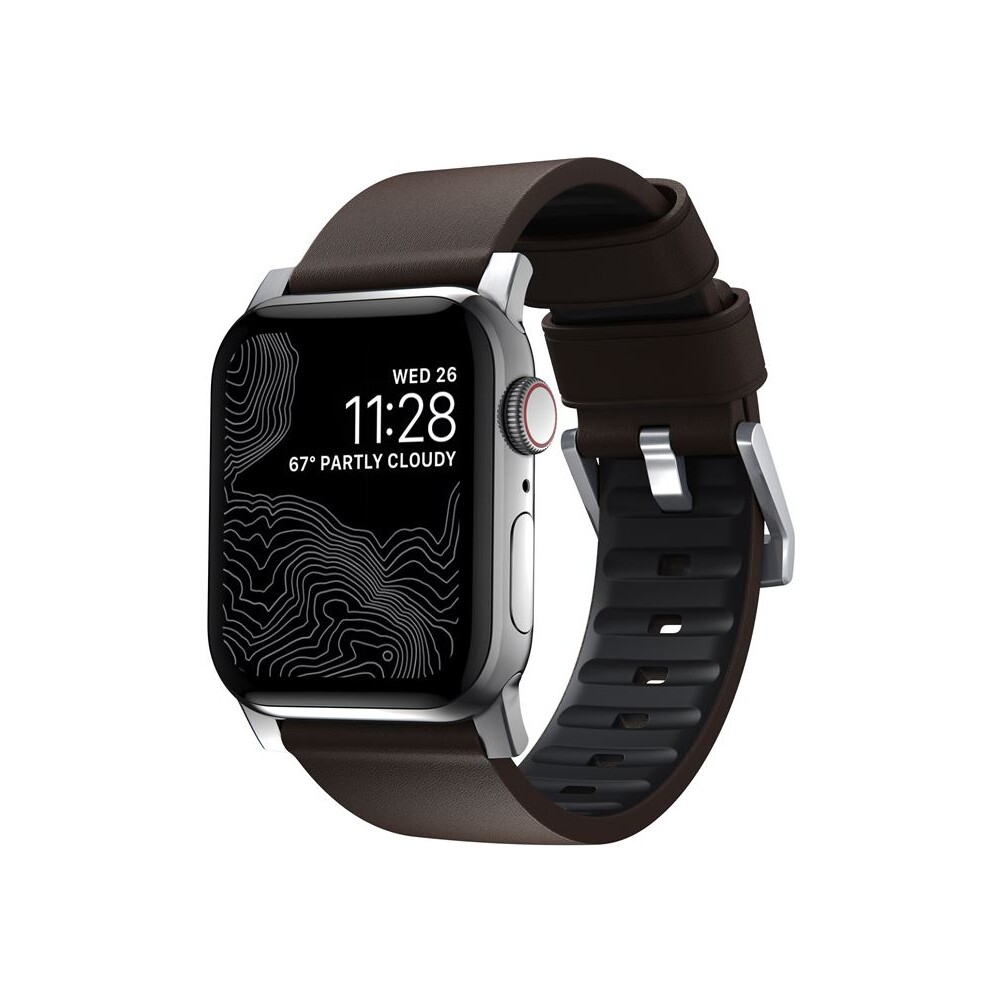 Nomad-Active-Strap-Pro-hydrofobni-kozeny-reminek-Apple-Watch-49-46-45-44-42mm-hnedy-stribrny