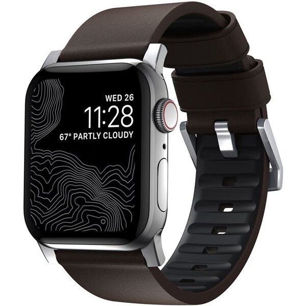 Nomad-Active-Strap-Pro-hydrofobni-kozeny-reminek-Apple-Watch-49-46-45-44-42mm-hnedy-stribrny