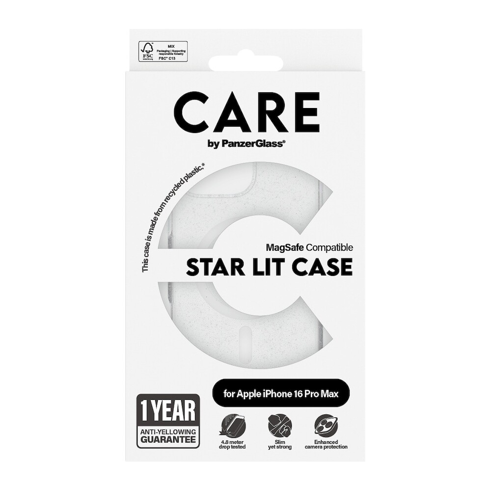 PanzerGlass-CARE-kryt-Apple-iPhone-16-Pro-Max-MagSafe-Star-Lit-trpytivy-bily