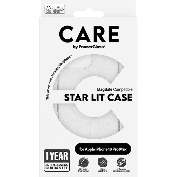 PanzerGlass-CARE-kryt-Apple-iPhone-16-Pro-Max-MagSafe-Star-Lit-trpytivy-bily