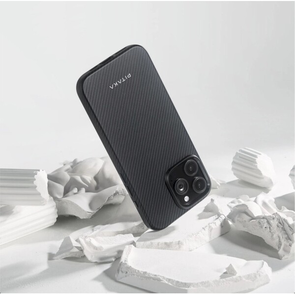 Pitaka-Military-Grade-Protective-MagSafe-kryt-iPhone-16-Pro-Max-Black-Grey-Twill
