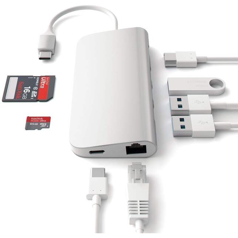 Satechi-Multi-Port-hub-stribrny