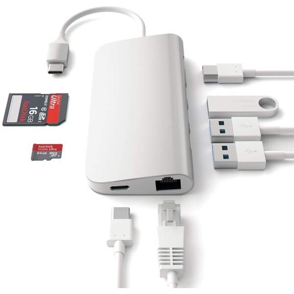 Satechi-Multi-Port-hub-stribrny