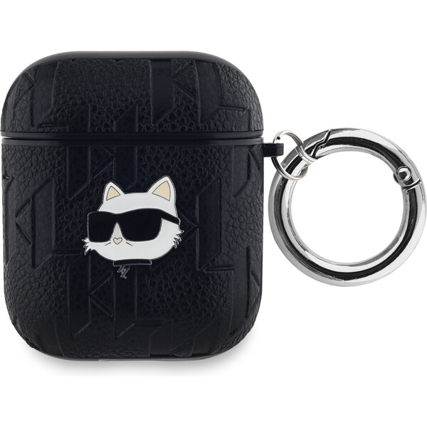 Karl-Lagerfeld-PU-Embossed-Choupette-Head-pouzdro-pro-AirPods-1-2-cerne