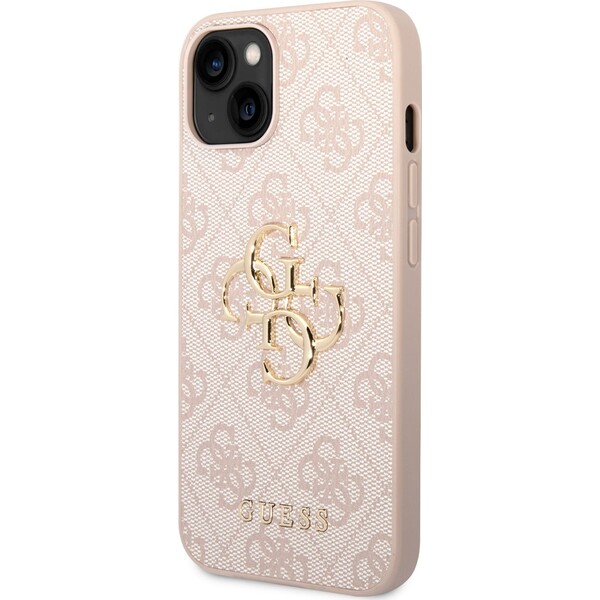 Guess-PU-4G-Metal-Logo-kryt-iPhone-14-ruzovy