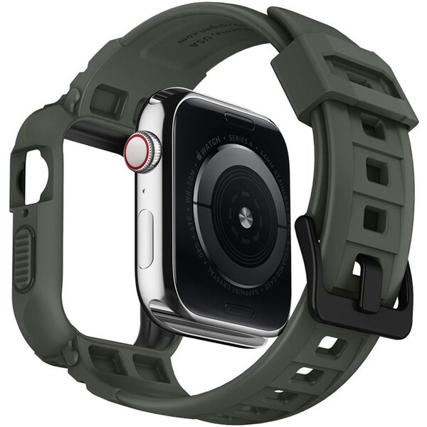 Spigen-Rugged-Armor-Pro-reminek-s-pouzdrem-Apple-Watch-44-45mm-zeleny