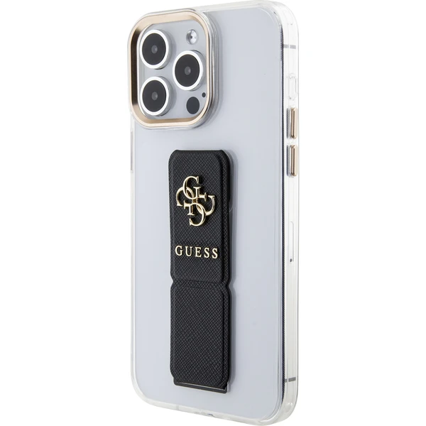 Guess PU Grip Stand 4G Metal Logo kryt iPhone 15 Pro černý - Pouzdra - Obrázek X2J8000601