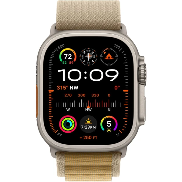 Apple Watch 49/46/45/44mm žlutohnědý alpský tah s přírodním titanem S - Řemínky - Obrázek X4S7000K01
