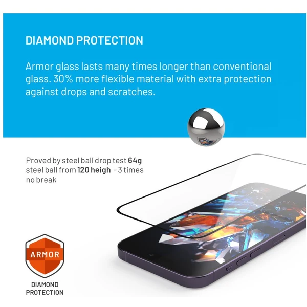 FIXED Armor prémiové tvrzené sklo s aplikátorem Apple iPhone 15 Pro Max černé - Ochranné folie a skla - Obrázek X4U1000L01