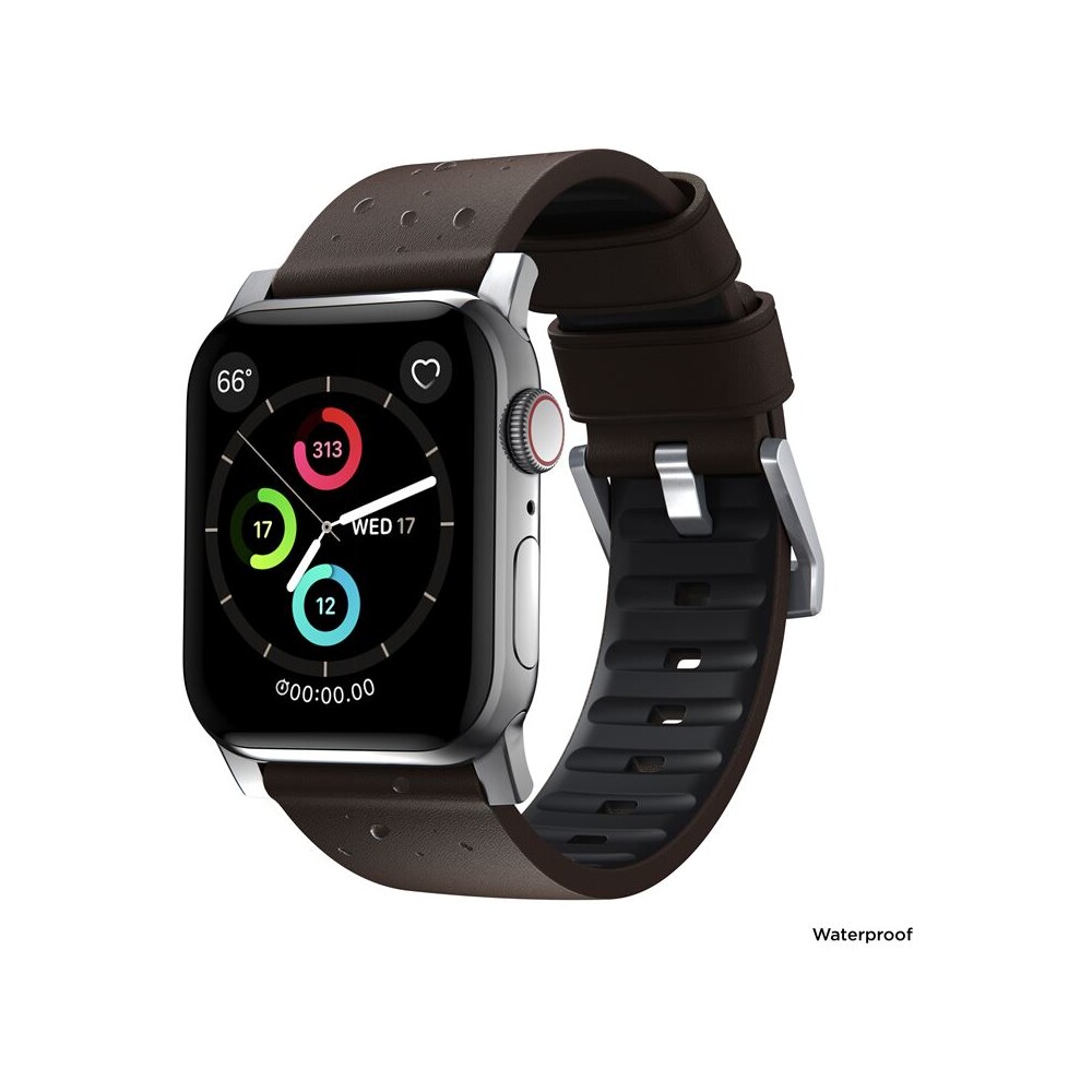 Nomad-Active-Strap-Pro-hydrofobni-kozeny-reminek-Apple-Watch-49-46-45-44-42mm-hnedy-stribrny