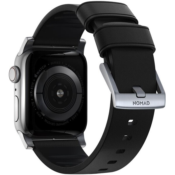 Nomad-Active-Strap-Pro-hydrofobni-kozeny-reminek-Apple-Watch-49-45-44-42mm-cerny-stribrny