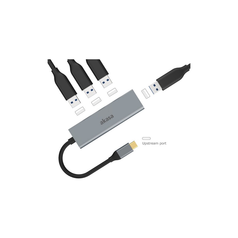 Akasa-hub-USB-Type-C-4x-USB-3-0-18cm