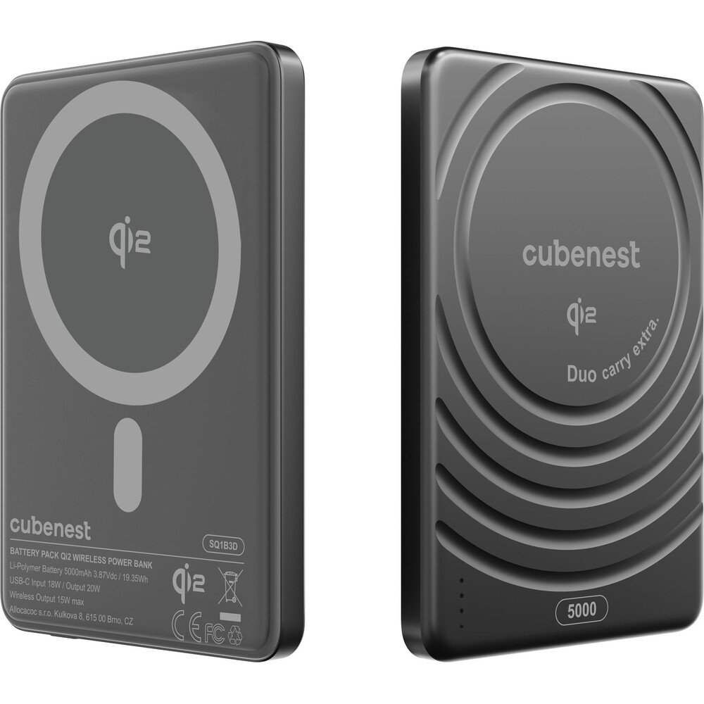 CubeNest-SQ1B3D-SlimDual-Qi2-MagSafe-powerbanka-5000-mAh-cerna