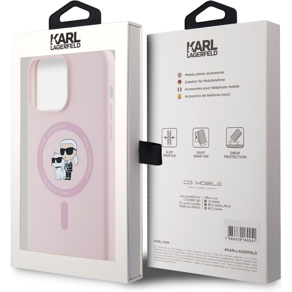 Karl-Lagerfeld-Liquid-Silicone-Karl-and-Choupette-Magsafe-zadni-kryt-iPhone-15-Pro-ruzovy