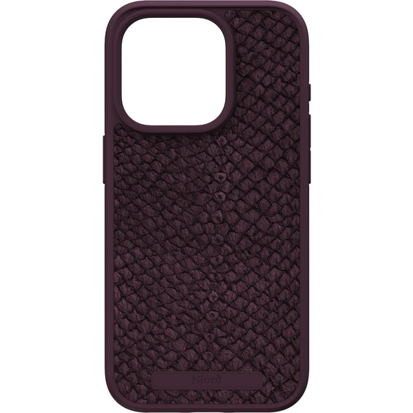 NJORD Salmon Leather Magsafe kryt iPhone 15 Pro vínový - Pouzdra - Obrázek XK19000601