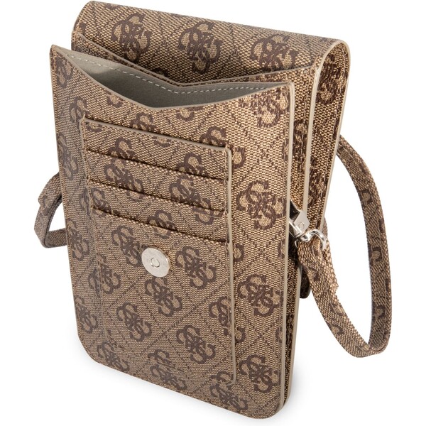 Guess-PU-4G-Triangle-Logo-Phone-Bag-hnede
