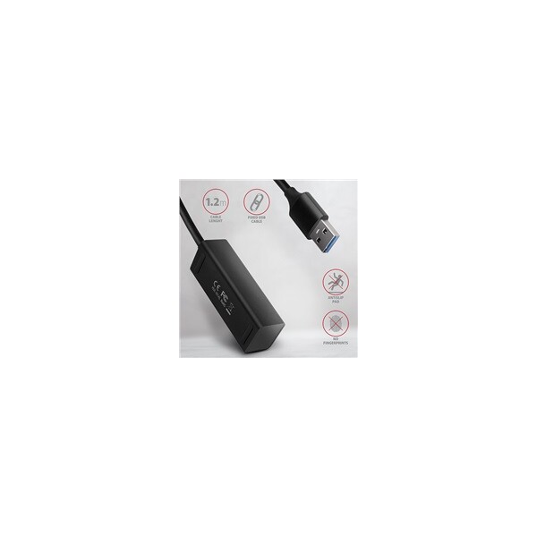 AXAGON-USB-MINI-hub-4x-USB-3-2-Gen-1-kovovy-USB-A-1-2m-cerny