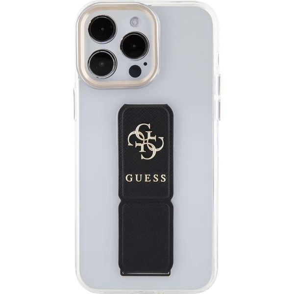 Guess PU Grip Stand 4G Metal Logo kryt iPhone 15 Pro černý - Pouzdra - Obrázek Y2J8000601