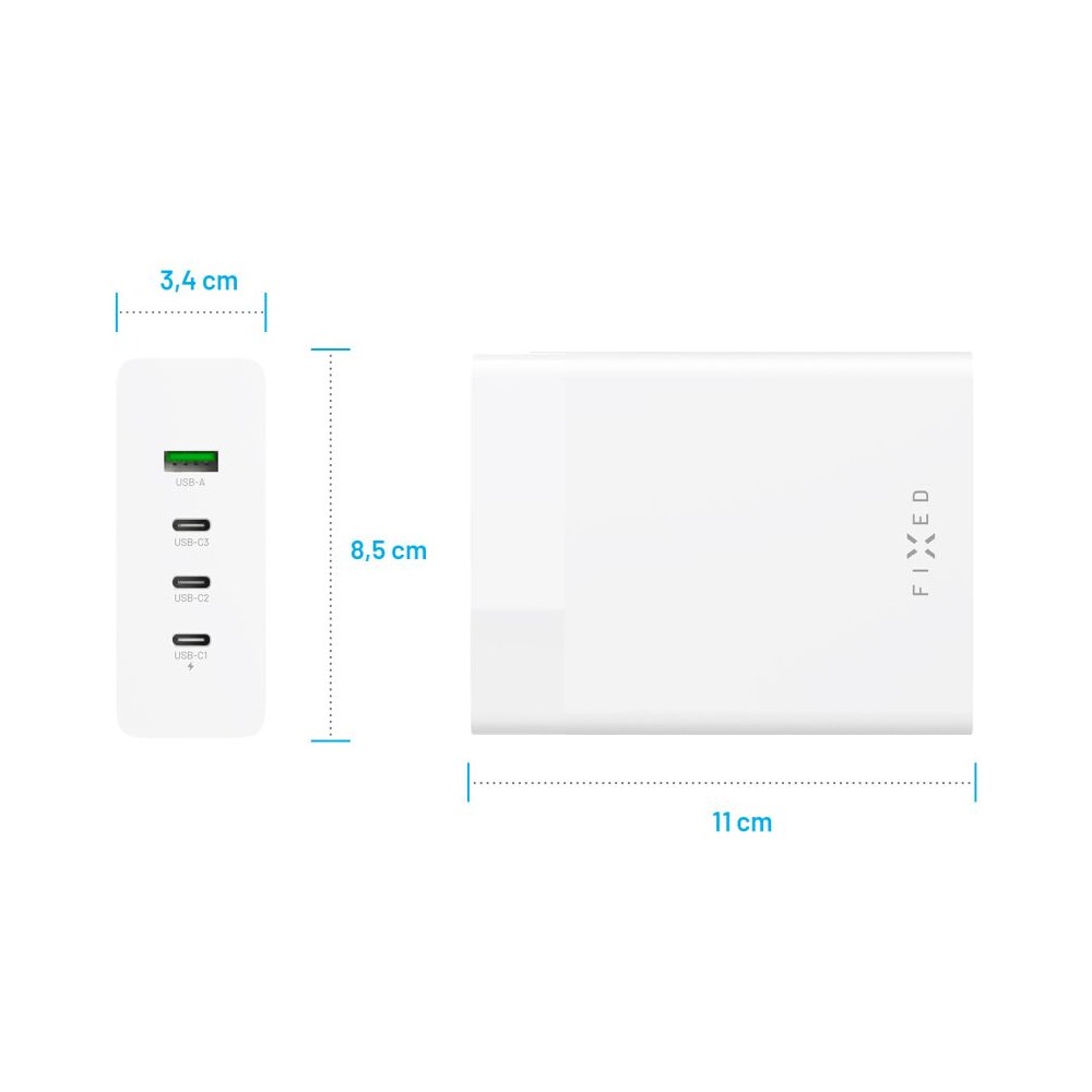 FIXED-Charging-Station-GaN-nabijeci-stanice-3x-USB-C-s-Power-Delivery-3-0-200W-bila