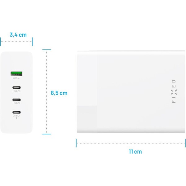 FIXED-Charging-Station-GaN-nabijeci-stanice-3x-USB-C-s-Power-Delivery-3-0-200W-bila