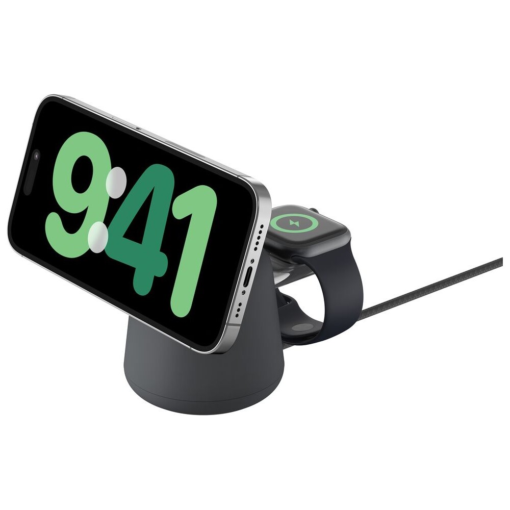 Belkin-BOOST-CHARGE-PRO-Qi2-15W-2v1-Nabijeci-MagSafe-stojanek-pro-iPhone-Apple-Watch-AirPods-tmave-