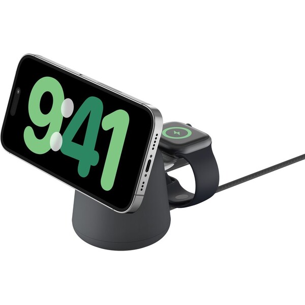 Belkin-BOOST-CHARGE-PRO-Qi2-15W-2v1-Nabijeci-MagSafe-stojanek-pro-iPhone-Apple-Watch-AirPods-tmave-