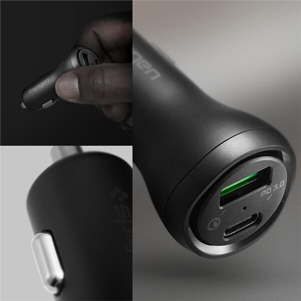 Spigen-Car-Charger-F31QC-USB-C-nabijecka-do-auta-PD-QC-48W-cerna