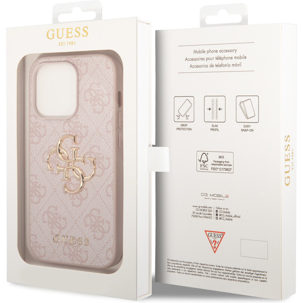 Guess-PU-4G-Metal-Logo-kryt-iPhone-15-Pro-Max-ruzovy